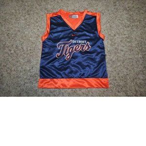 Boys Nike Detroit Tigers Tank Top 4 MLB Baseball Blue Orange Sleeveless
